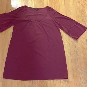 Burgundy shift dress